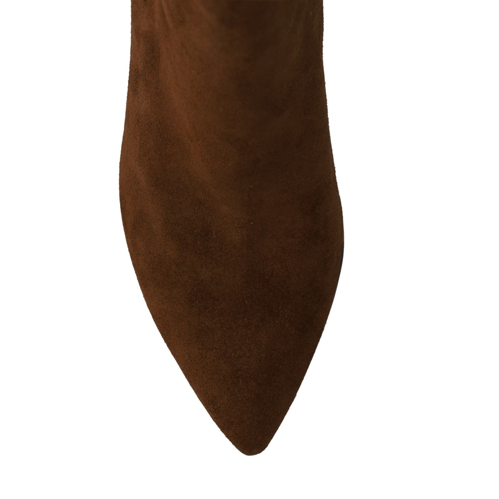 Braune Veloursleder-Stiefeletten mit Absatz