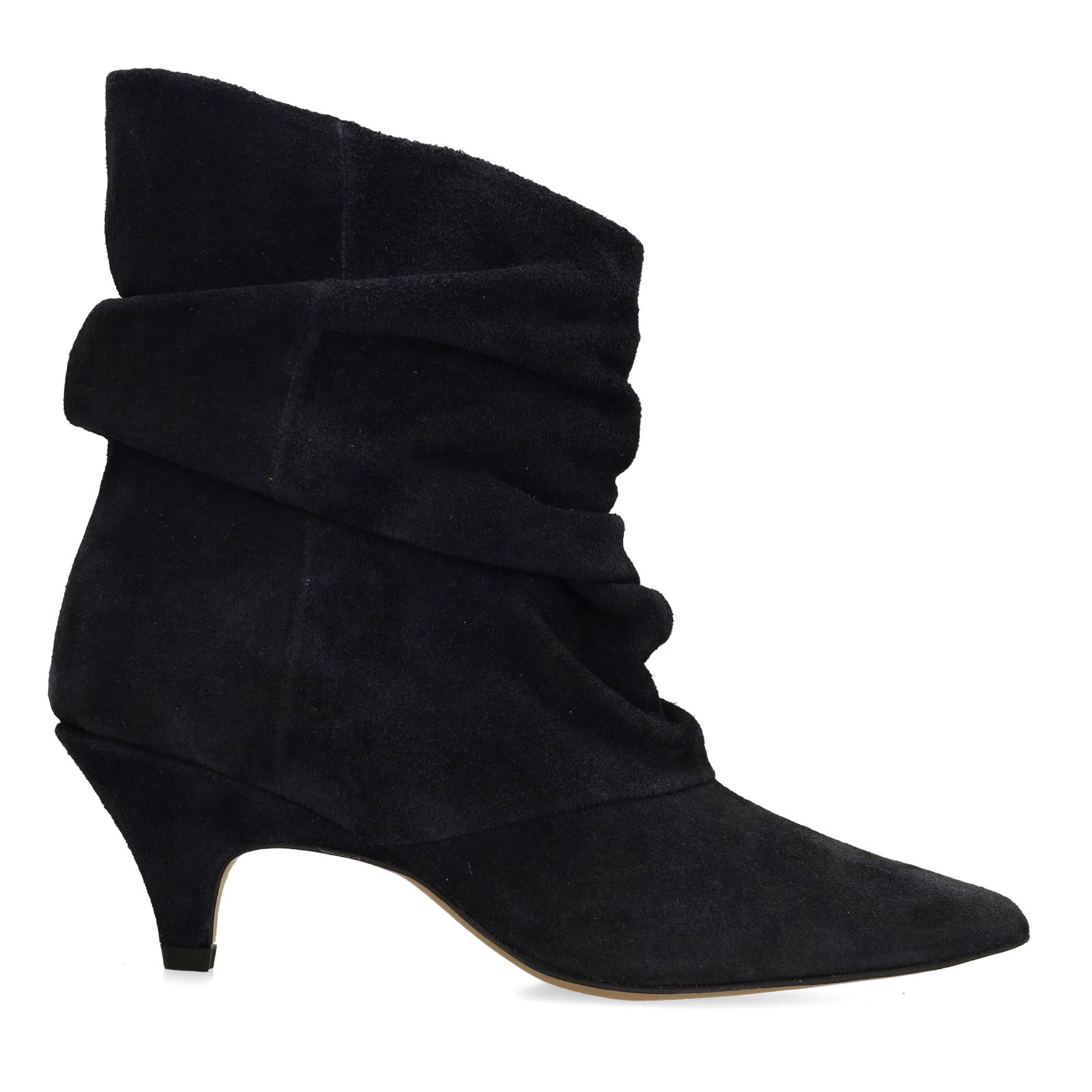 Dunkelblaue Slouchy Boots aus Veloursleder