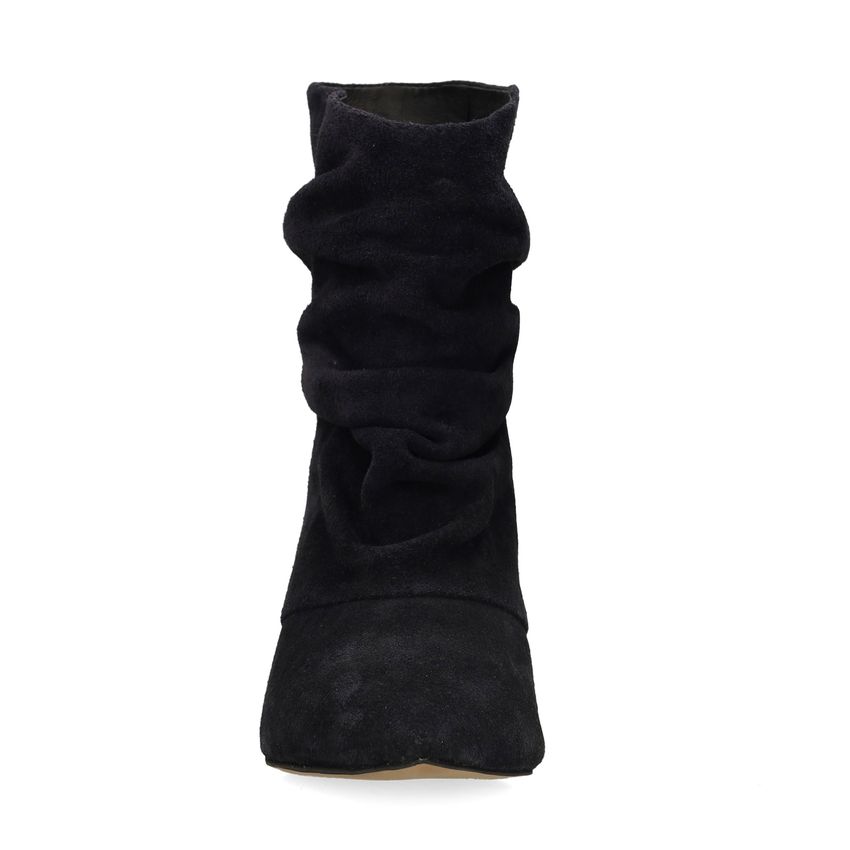 Donkerblauwe suède slouchy enkellaarsjes