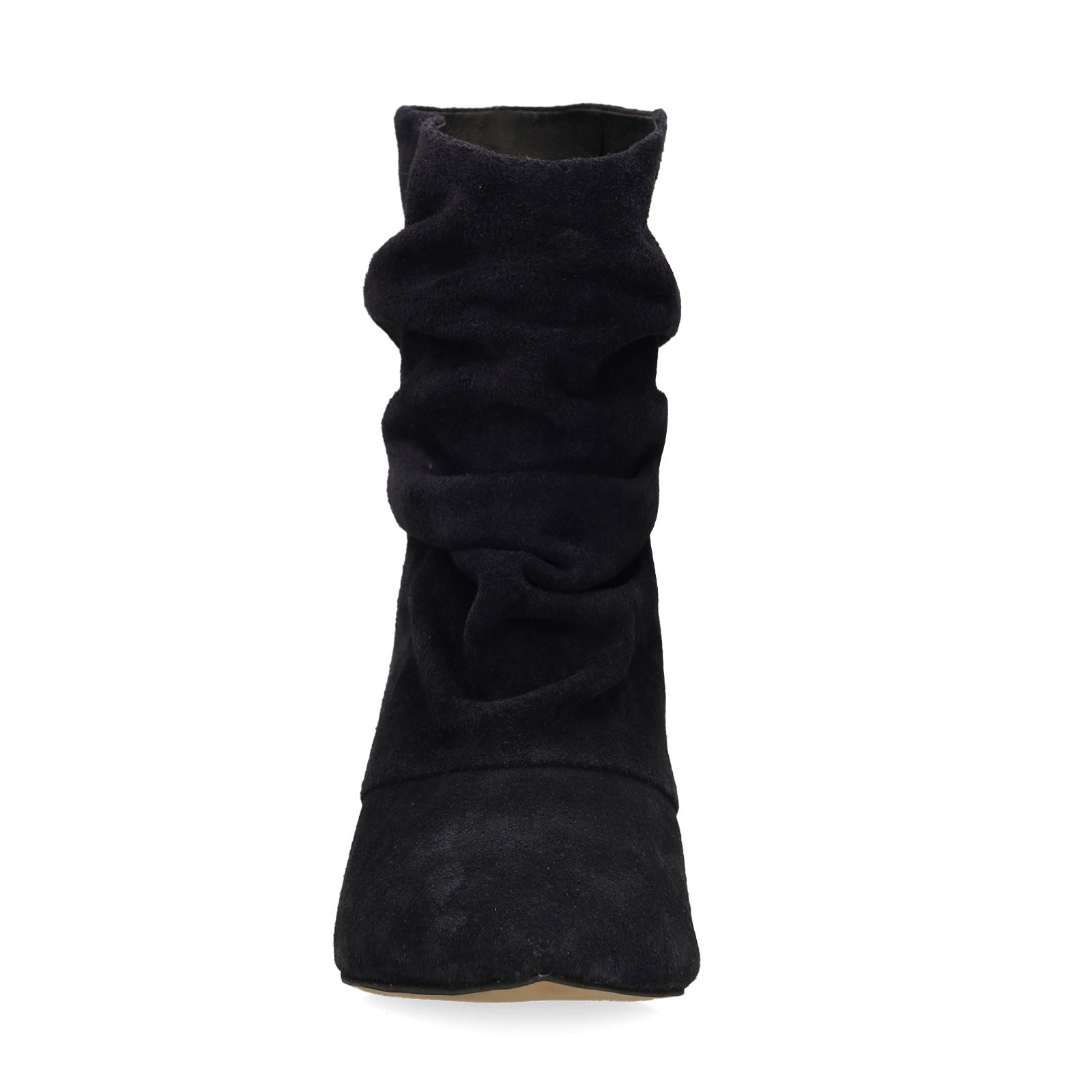 Dunkelblaue Slouchy Boots aus Veloursleder