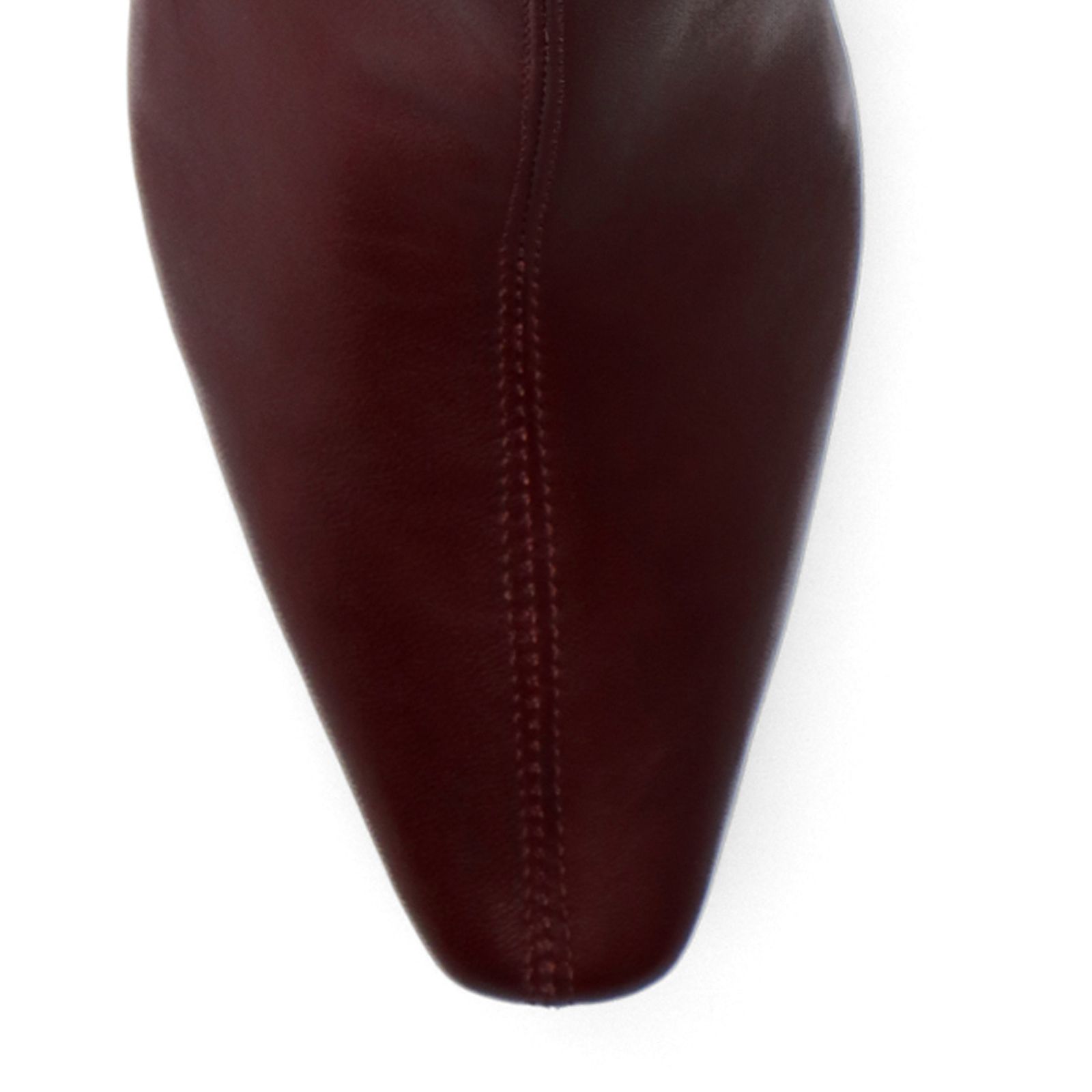 Bordeauxrote Lederstiefeletten mit Absatz