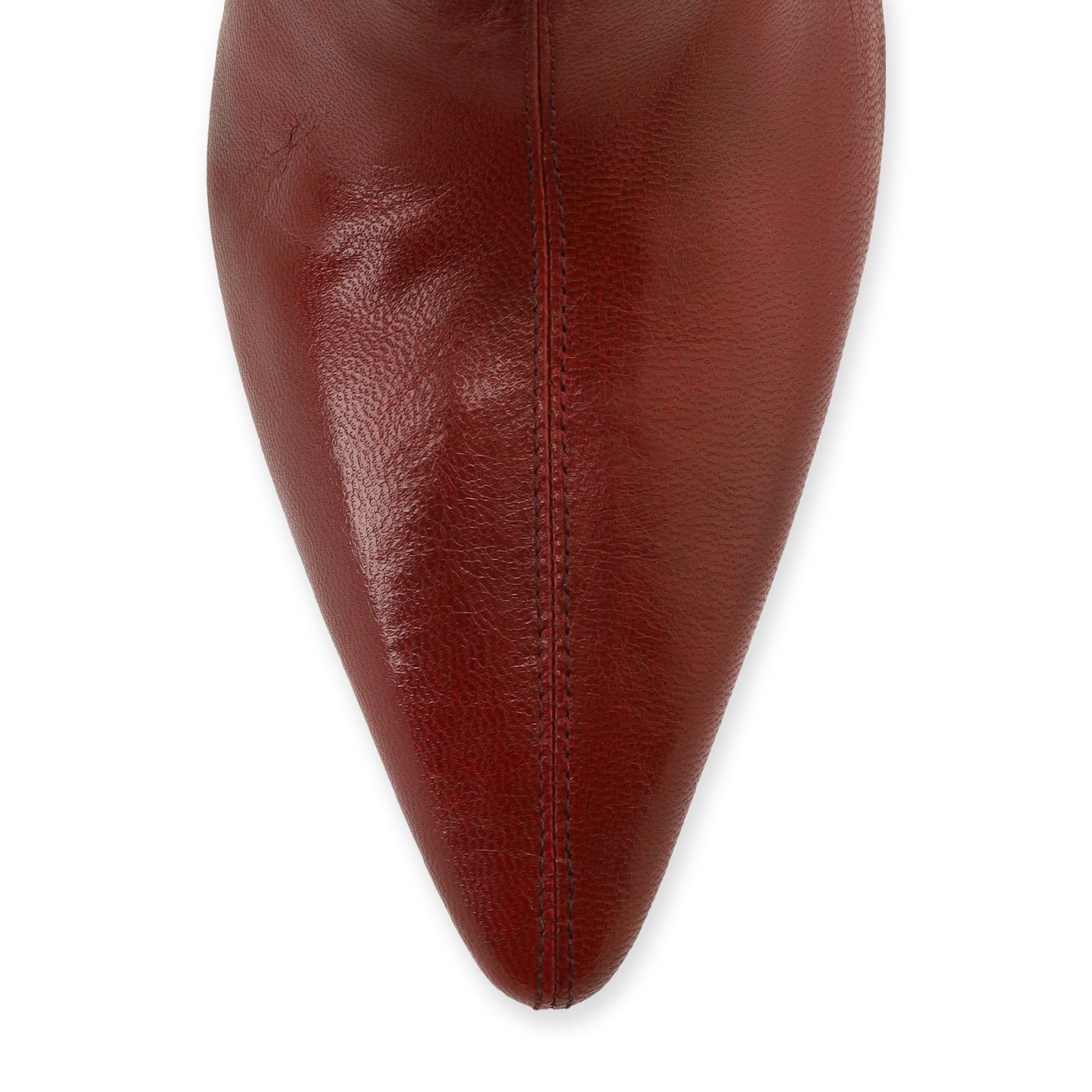 Rote Lederstiefeletten mit Absatz