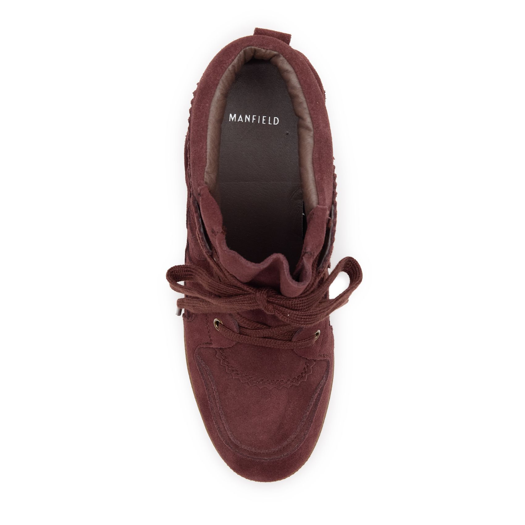 Burgundy suède wedge sneakers