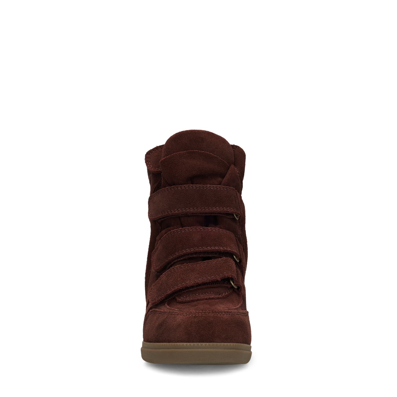 Bordeaux suède sneakers met sleehak