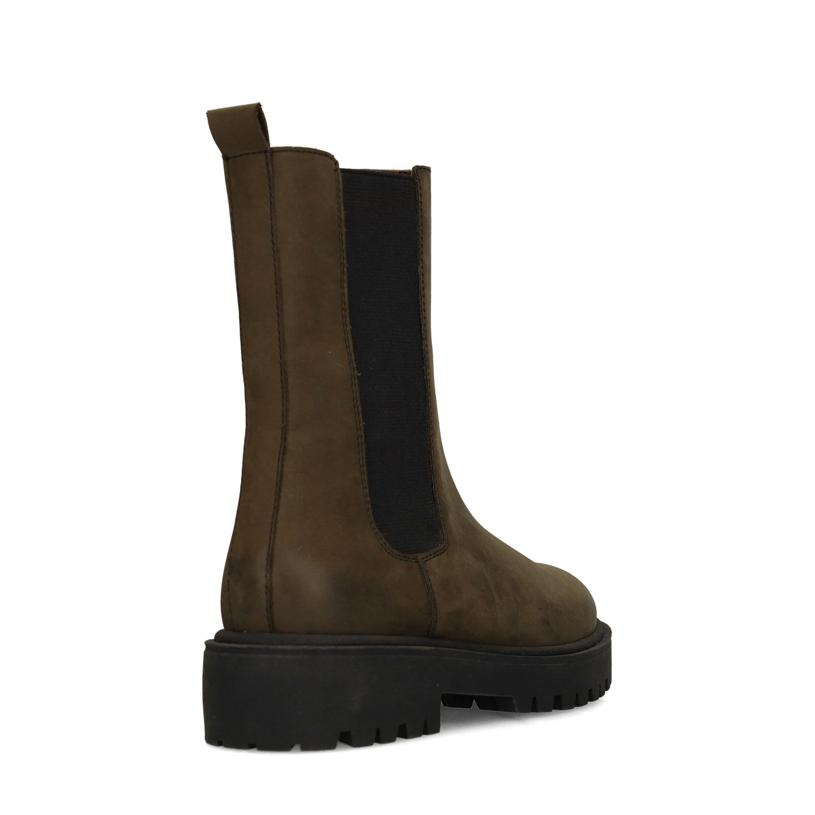 Dunkelgrüne Chelsea Boots aus Nubukleder