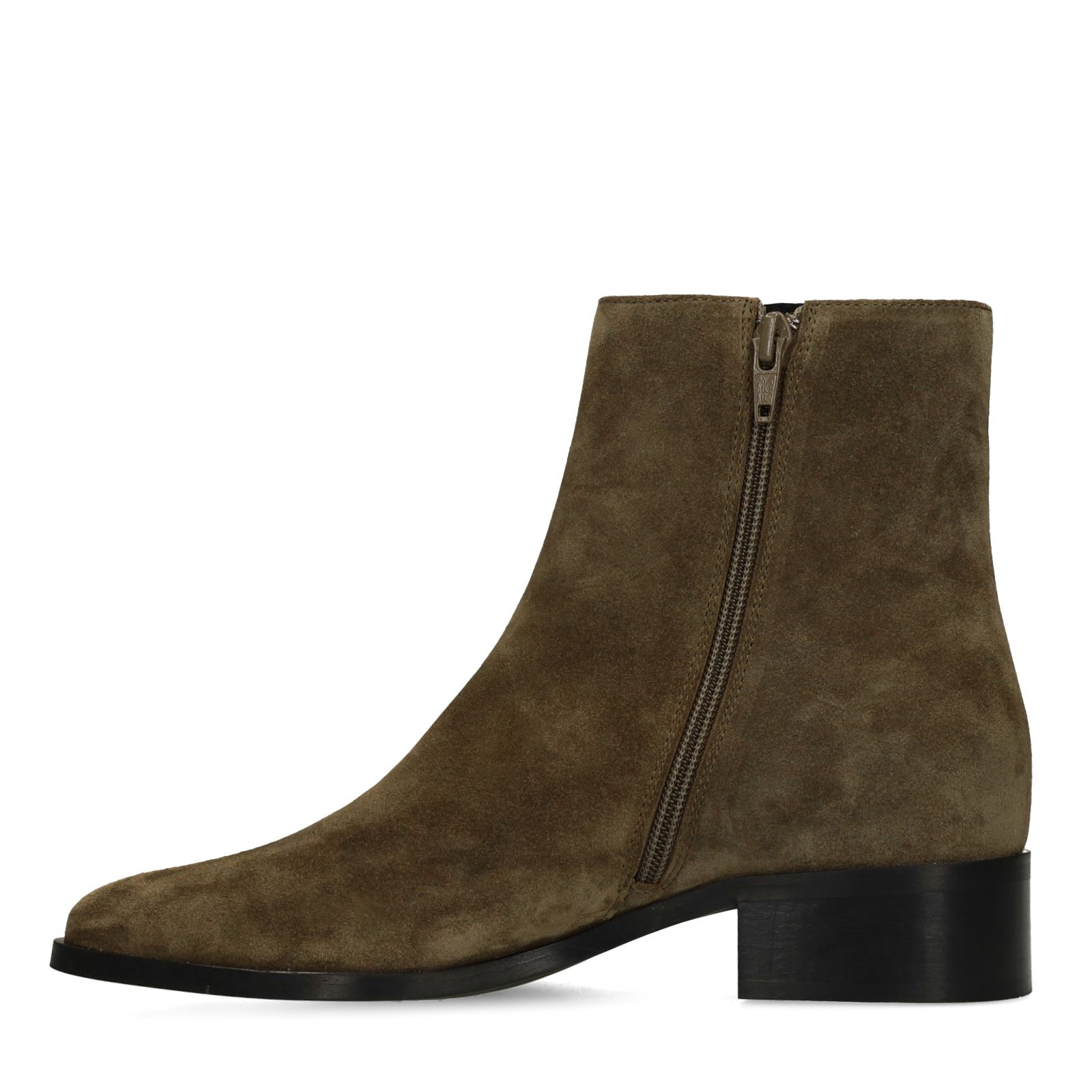 Groene suède enkellaarsjes