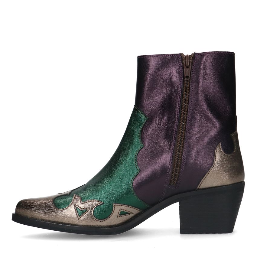 Groene metallic leren cowboy laarzen