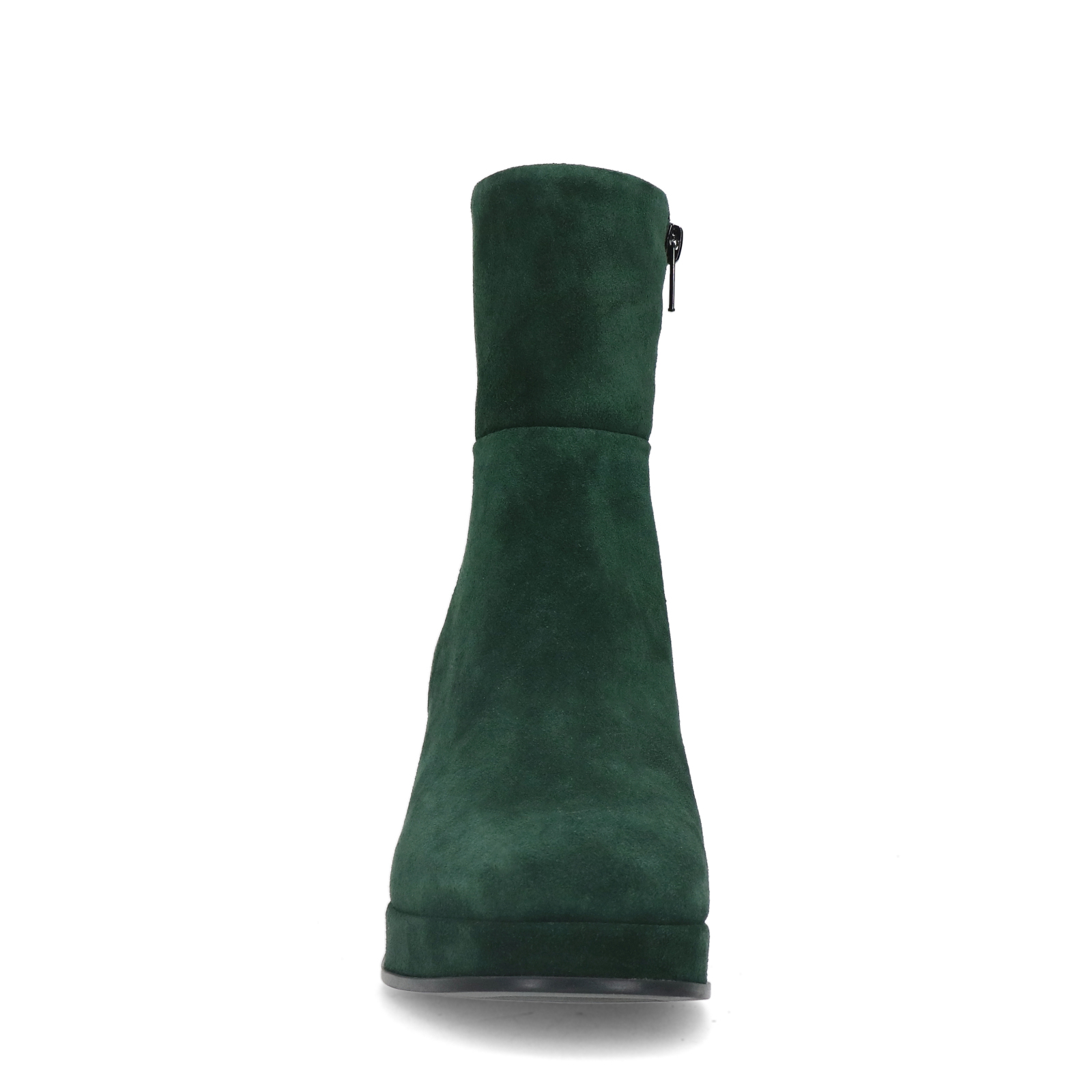 Grüne Veloursleder-Stiefeletten mit Absatz | Stiefeletten 
