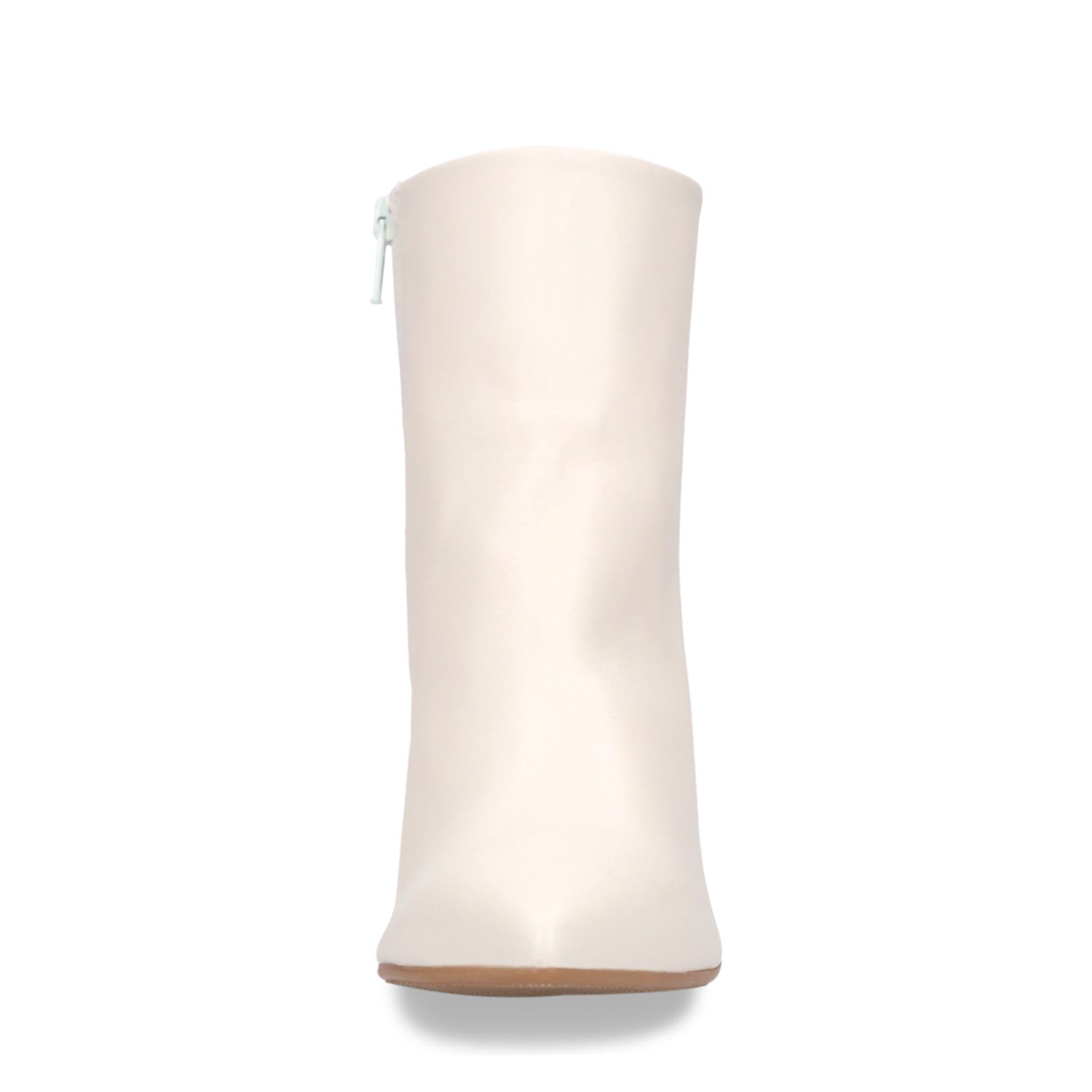 Weiße Lederstiefeletten mit Absatz