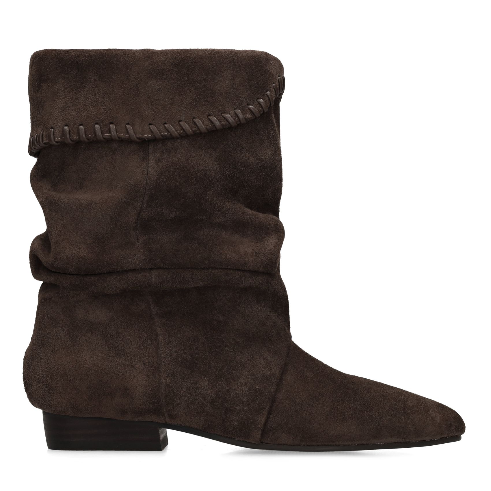 Taupe suède enkellaarsjes
