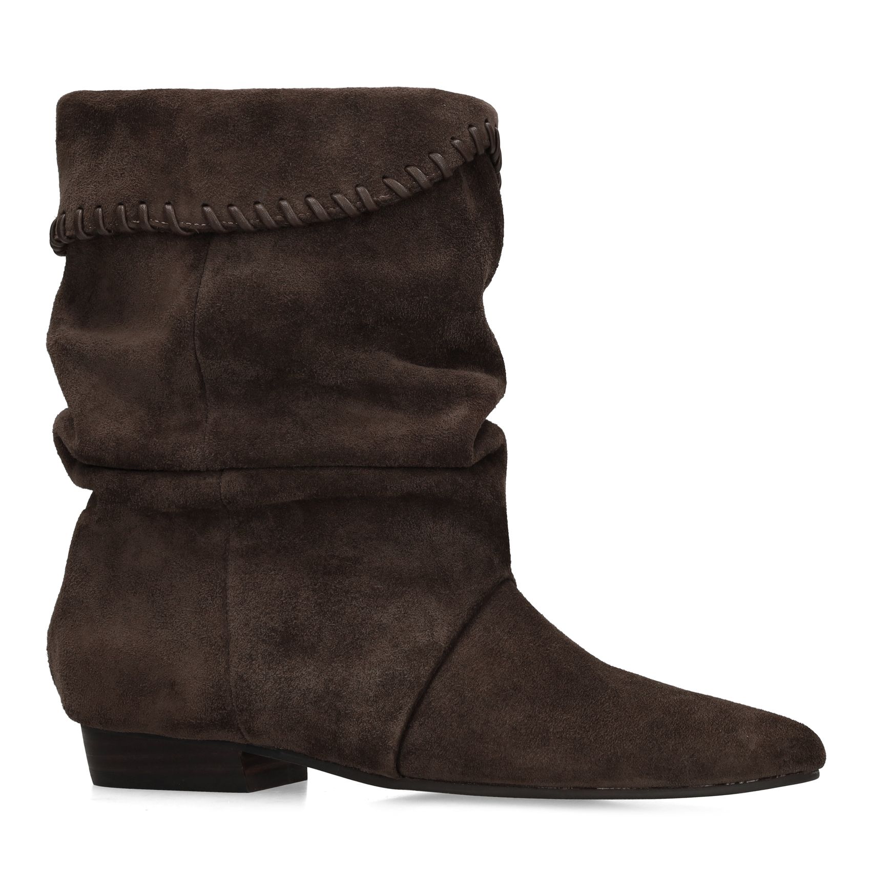 Taupe suède enkellaarsjes