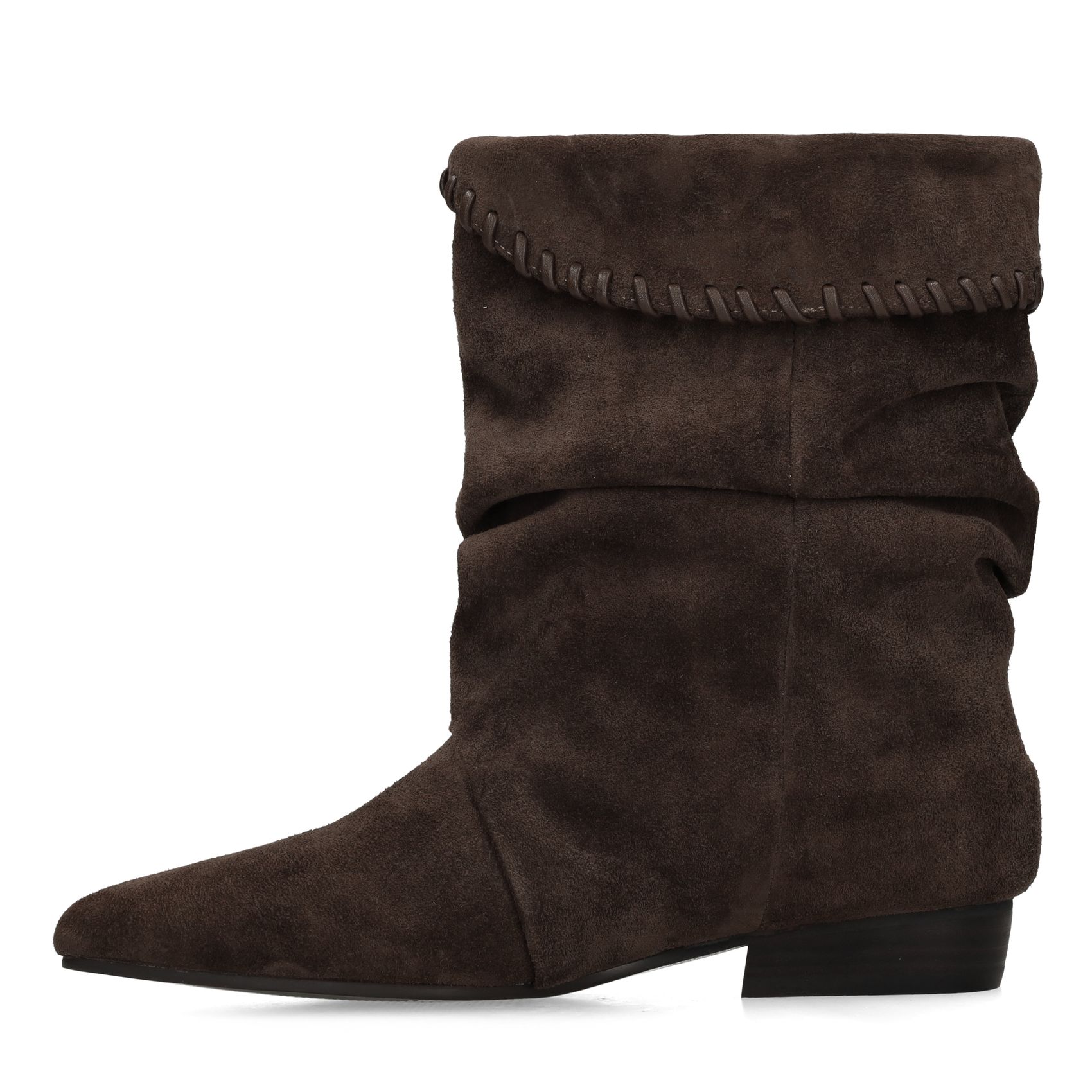 Taupe suède enkellaarsjes
