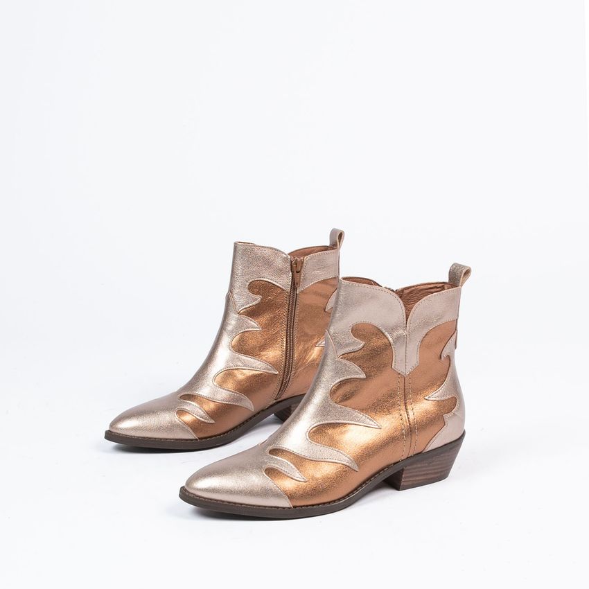 Zilverkleurige metallic leren cowboy laarzen