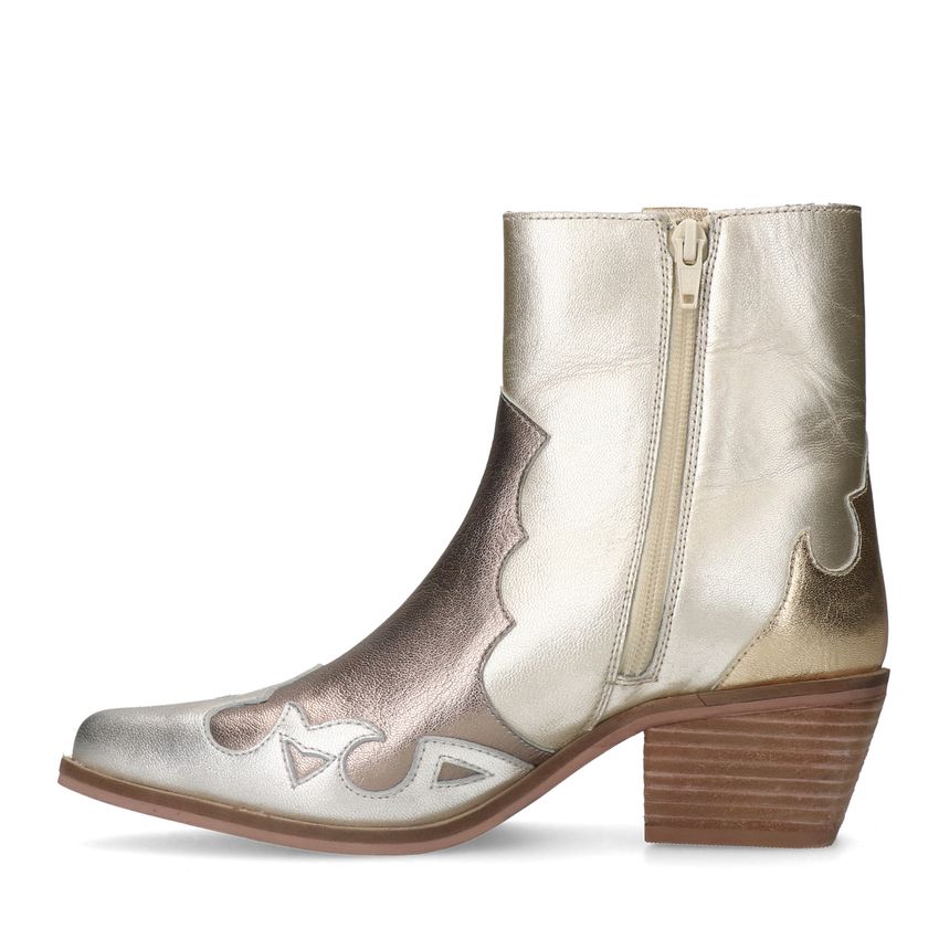 Zilveren metallic leren cowboy laarzen