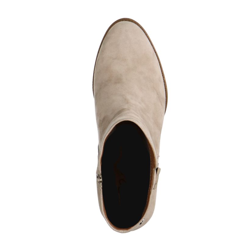 Graue Veloursleder-Stiefeletten mit Ketten-Detail