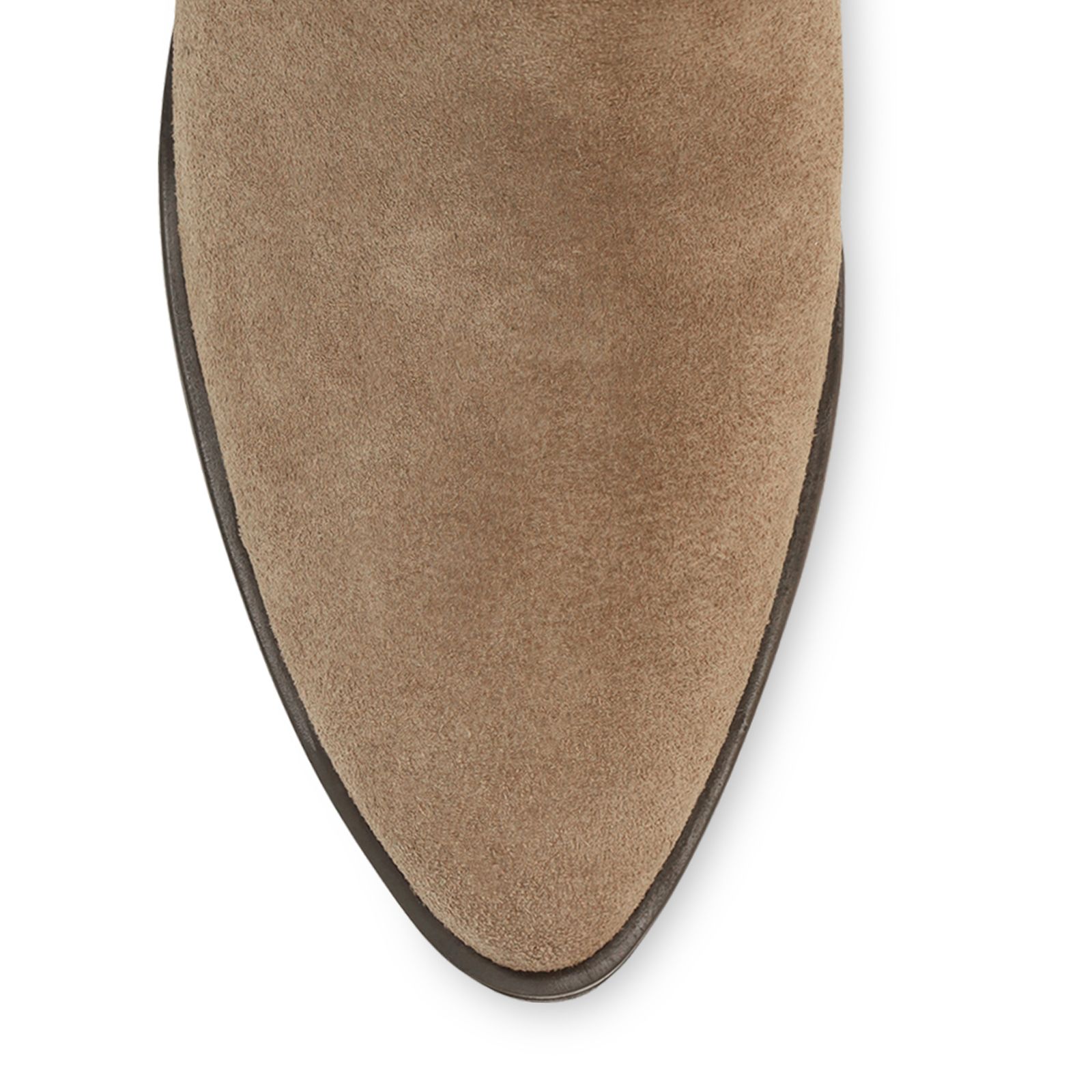 Graue Veloursleder-Stiefeletten mit Absatz