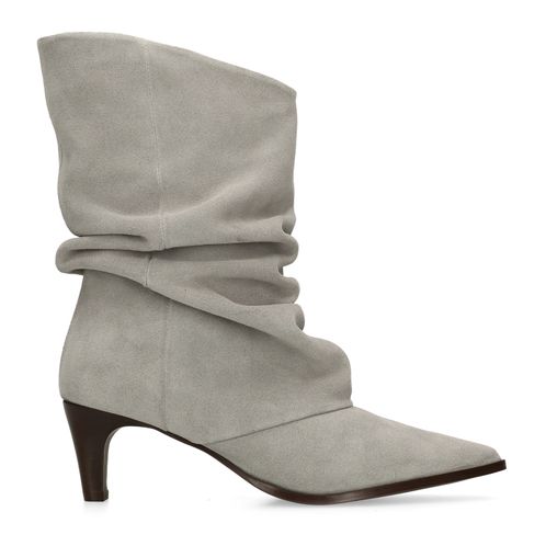 Grijze suède slouchy enkellaarsjes