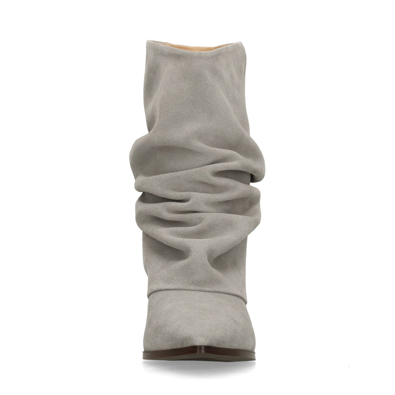 Grijze suède slouchy enkellaarsjes