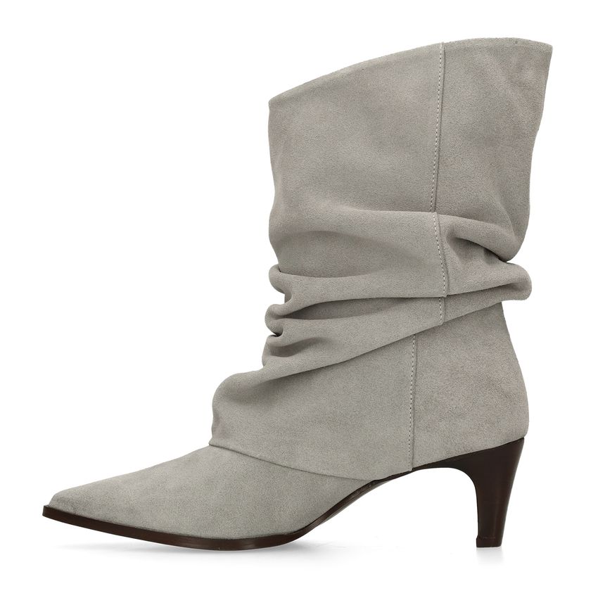 Grijze suède slouchy enkellaarsjes