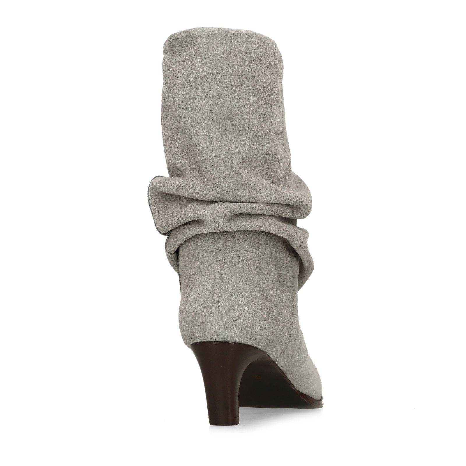 Grijze suède slouchy enkellaarsjes