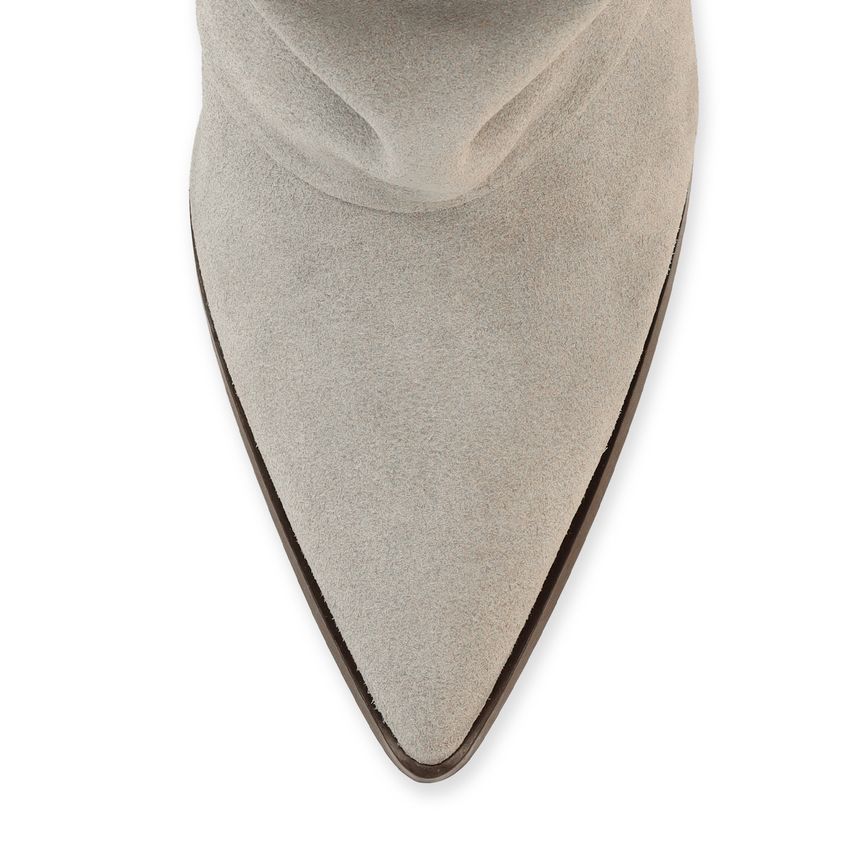 Grijze suède slouchy enkellaarsjes