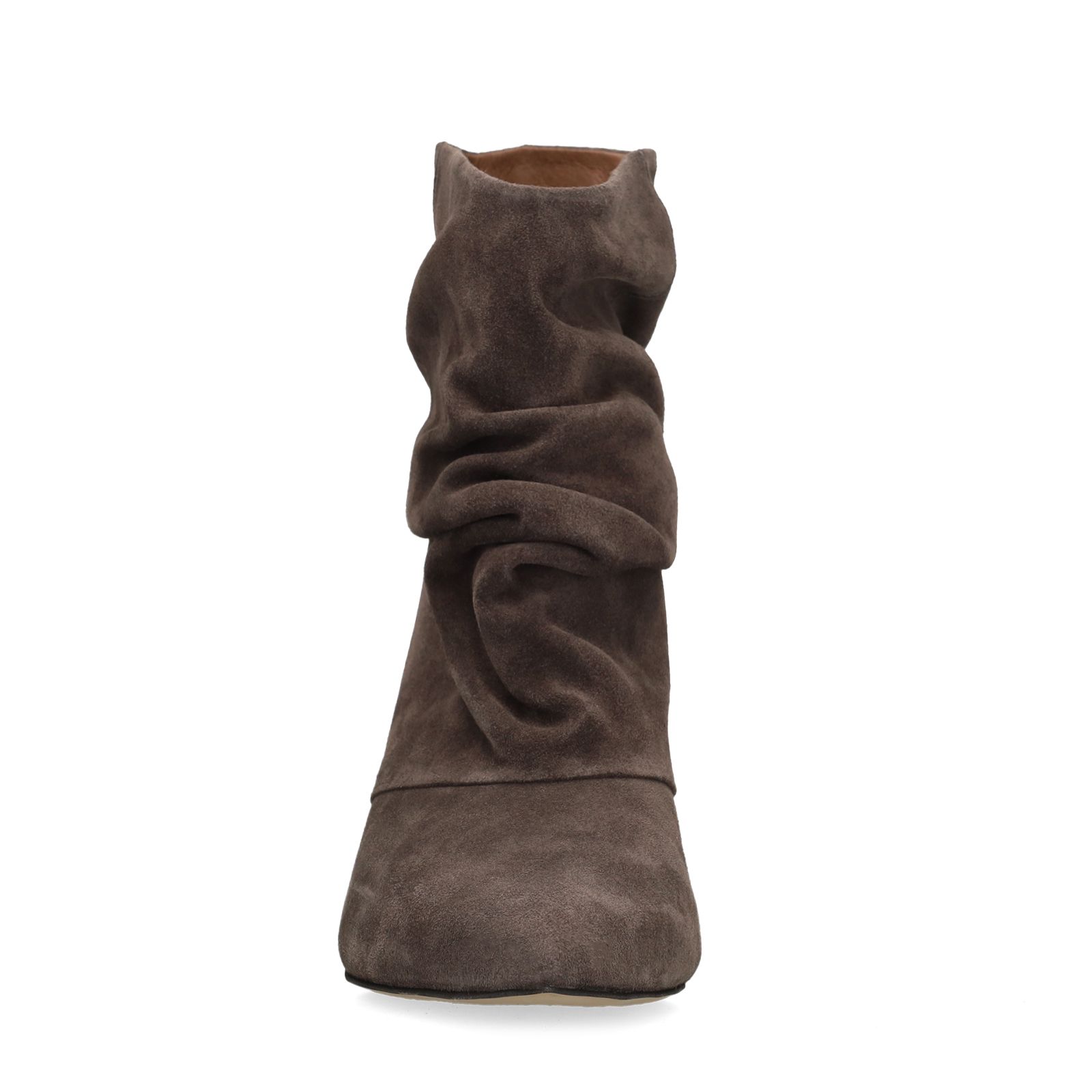 Dunkelgraue Slouchy Boots aus Veloursleder