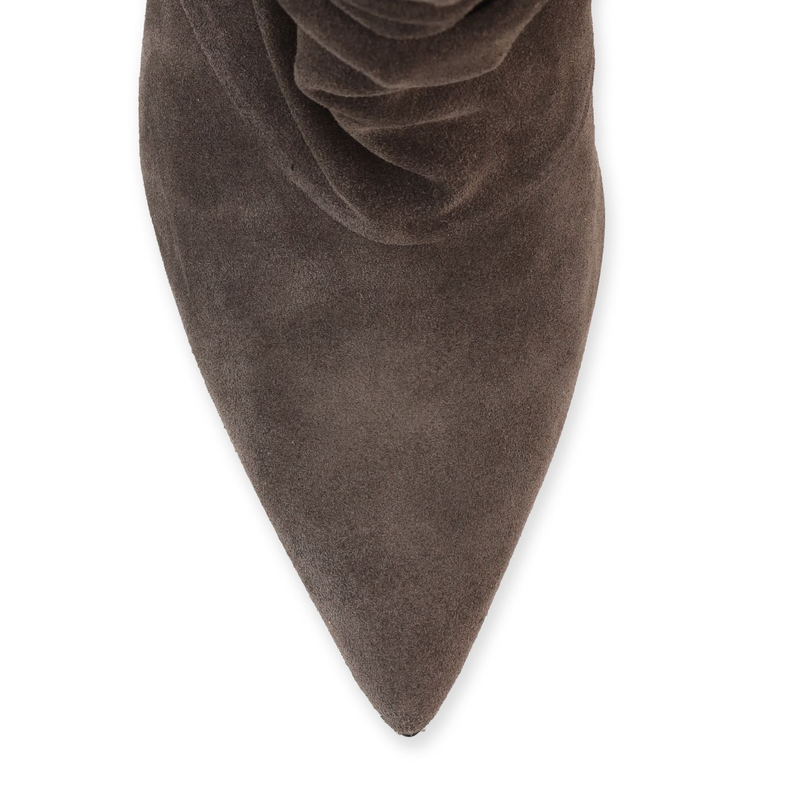 Dunkelgraue Slouchy Boots aus Veloursleder