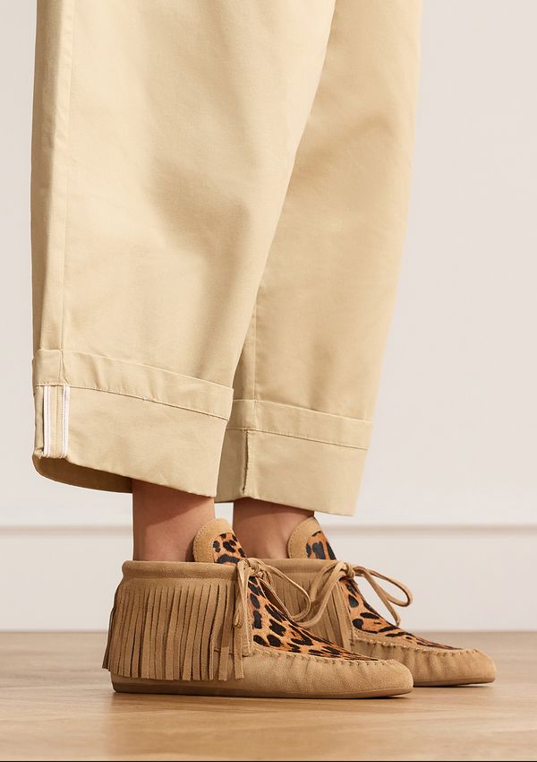 Cognac suède enkellaarsjes