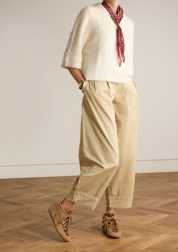 Cognac suède enkellaarsjes