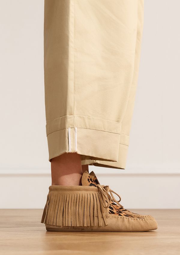 Cognac suède enkellaarsjes