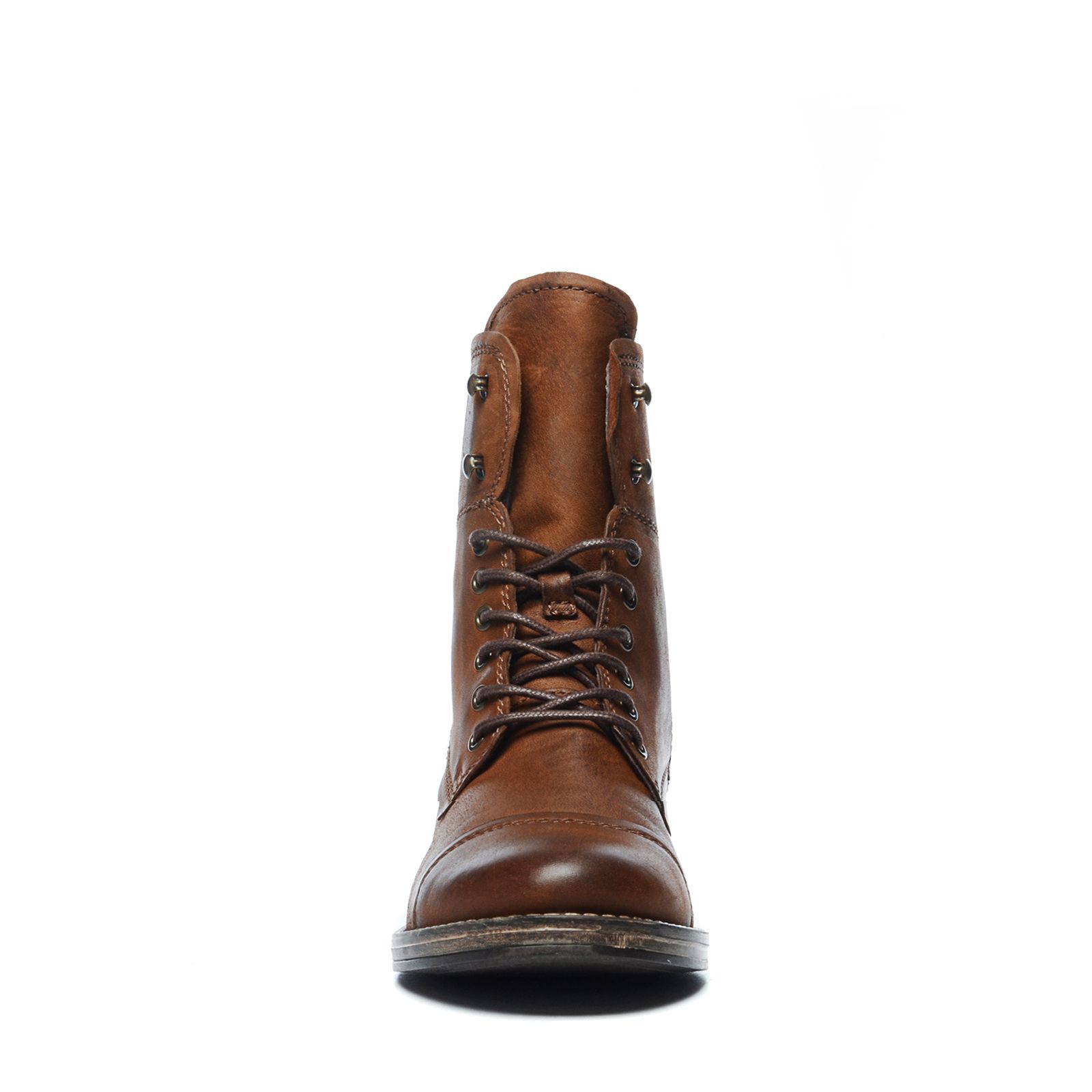 Cognacfarbene Schnürstiefel