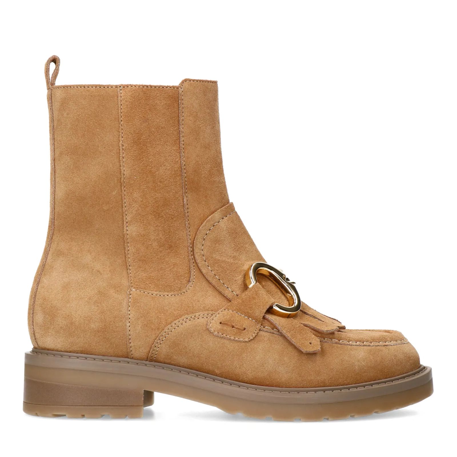 Cognacfarbene Lederstiefeletten