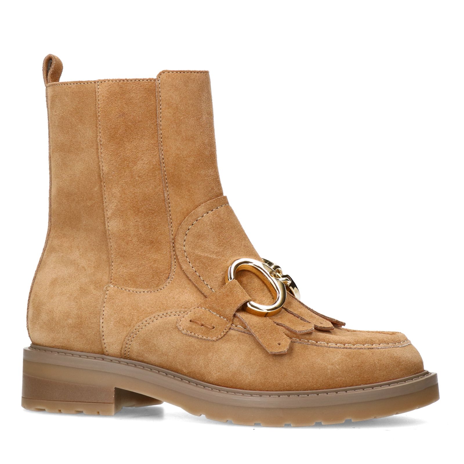 Cognacfarbene Lederstiefeletten