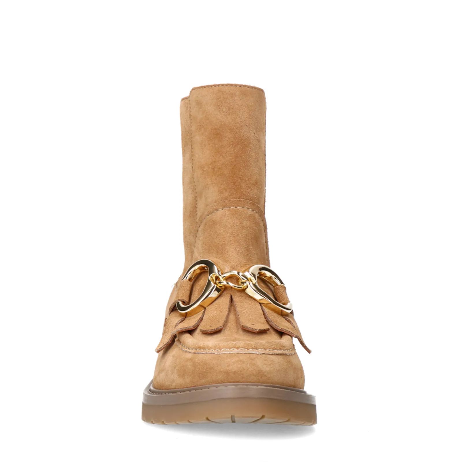 Cognacfarbene Lederstiefeletten