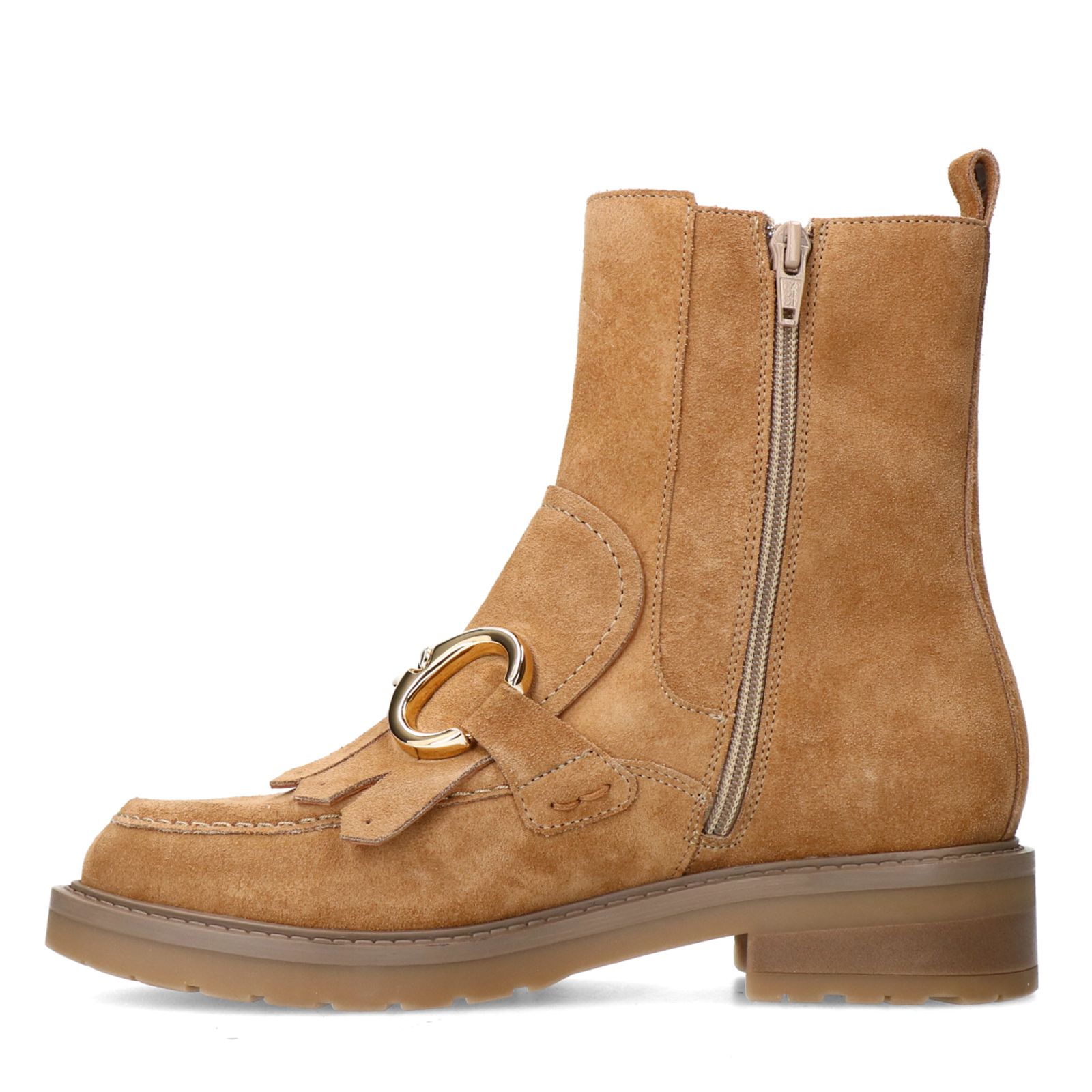 Cognacfarbene Lederstiefeletten