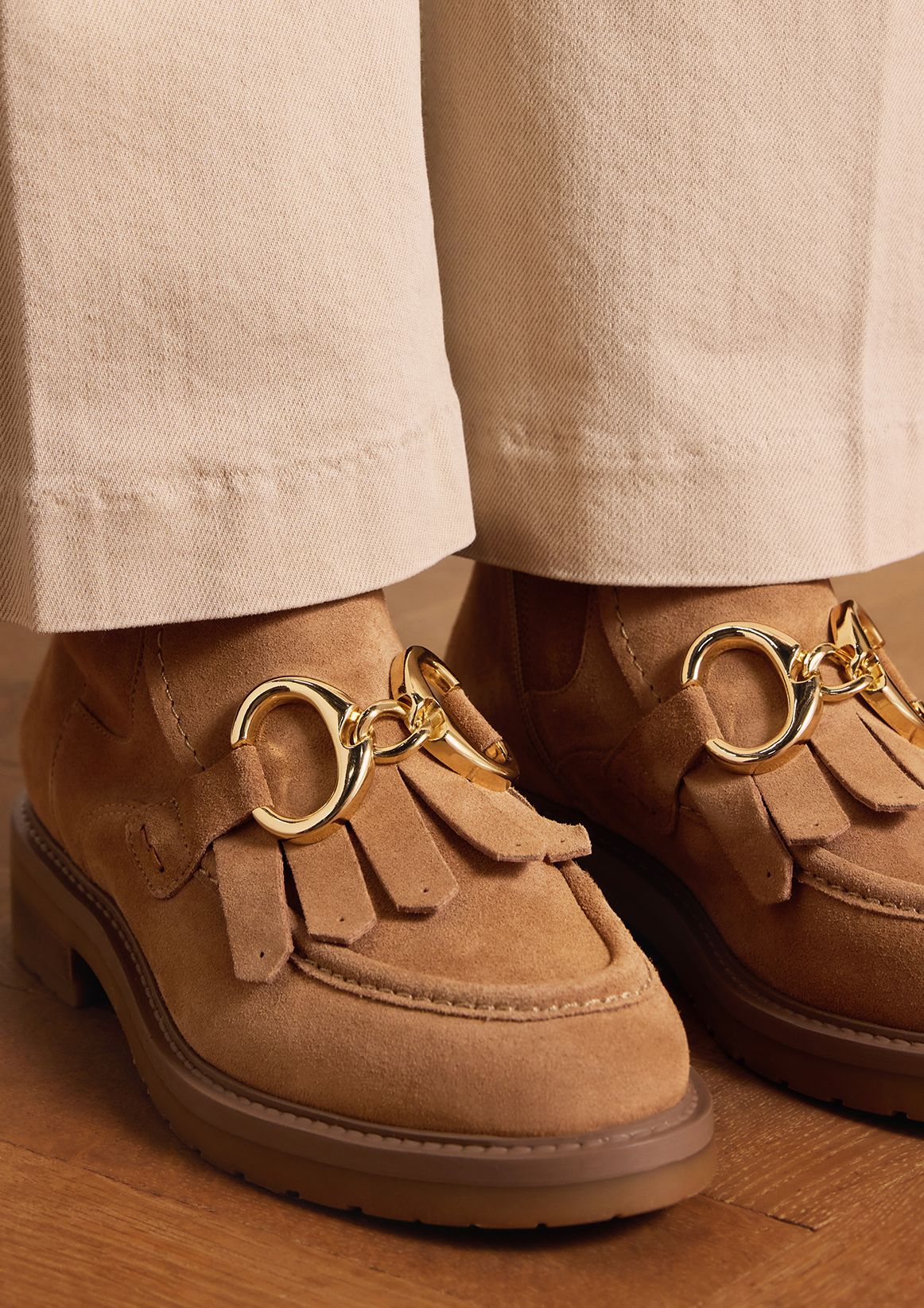 Cognacfarbene Lederstiefeletten