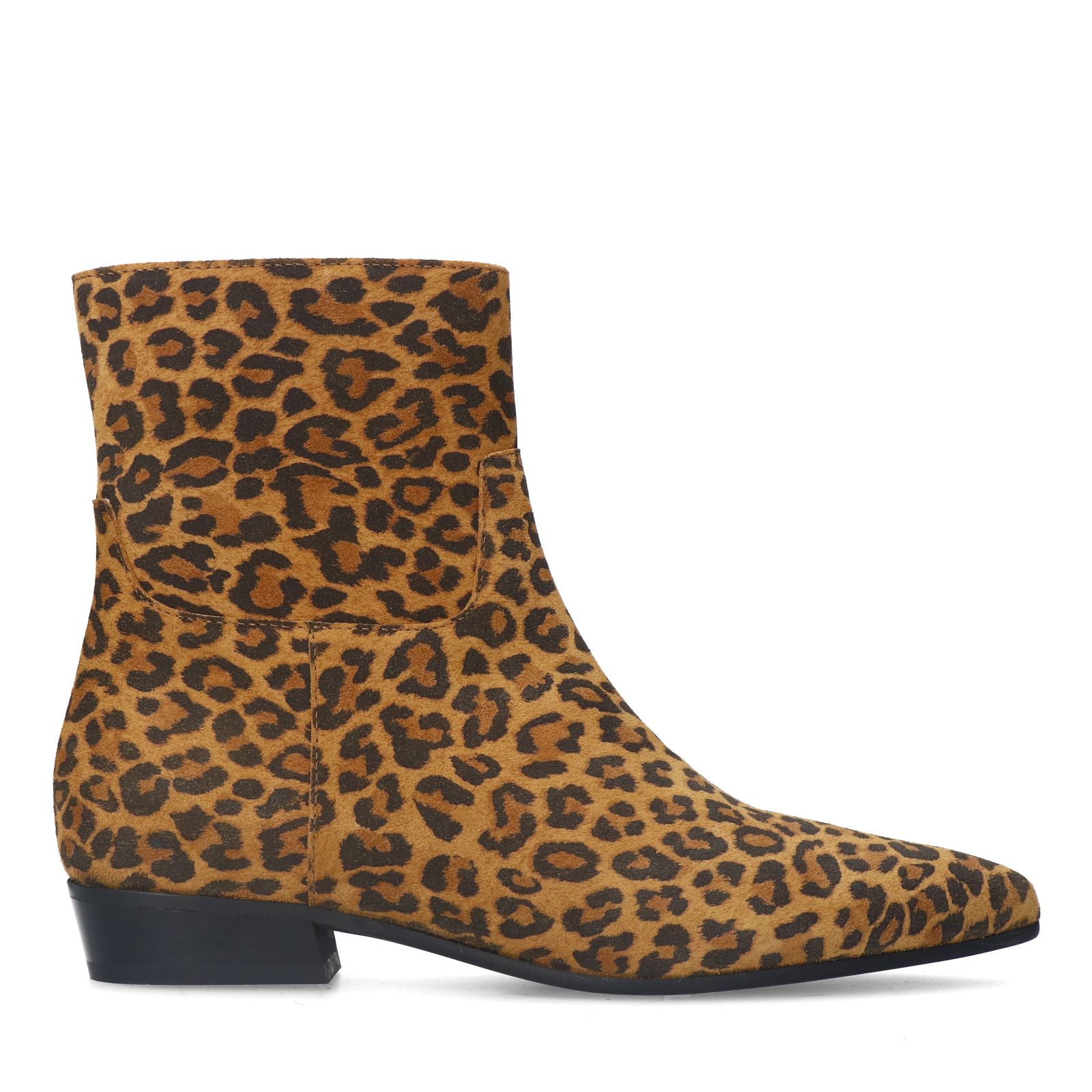 Chelsea Boots mit Leoprint aus Veloursleder