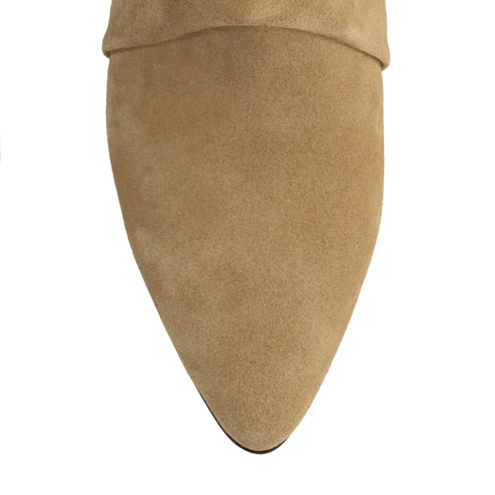 Beige suède slouchy enkellaarsjes