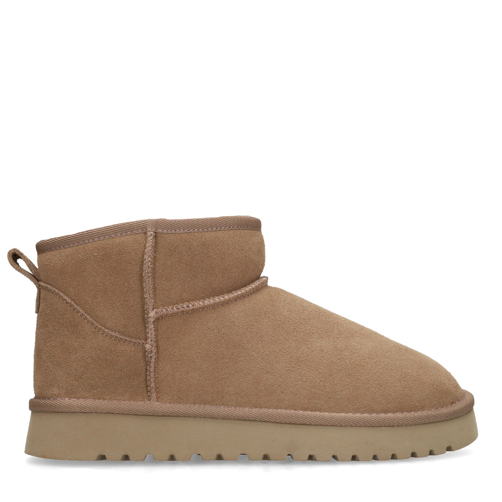 Taupefarbene Veloursleder-Snowboots