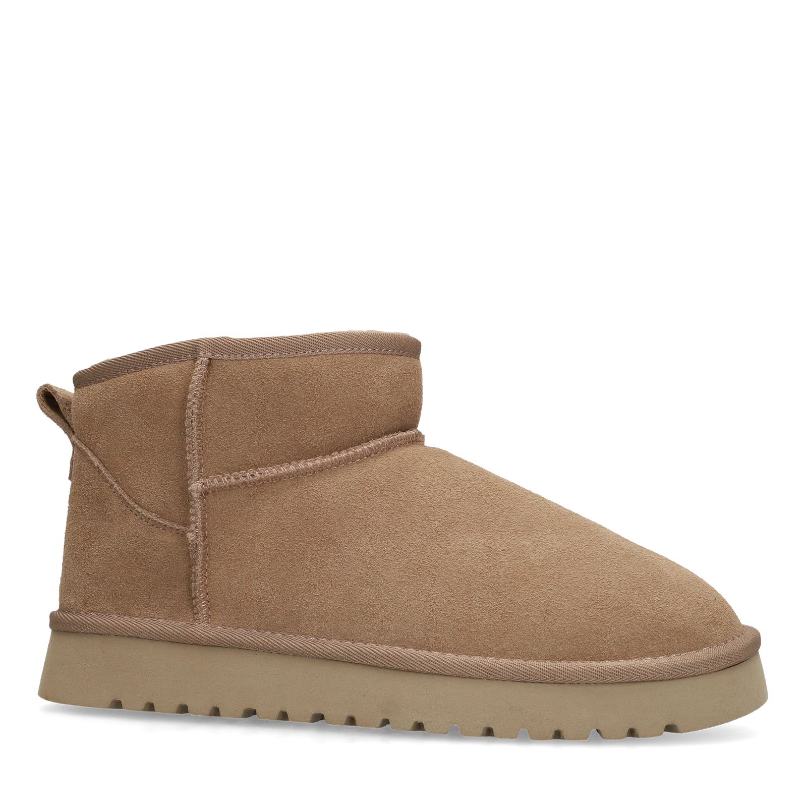 Taupefarbene Veloursleder-Snowboots