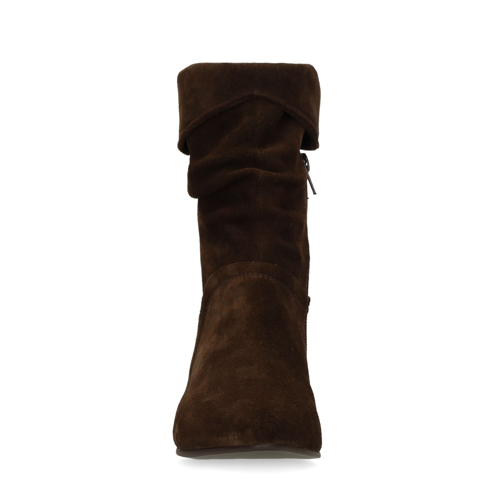 Dunkelbraune Veloursleder-Stiefeletten