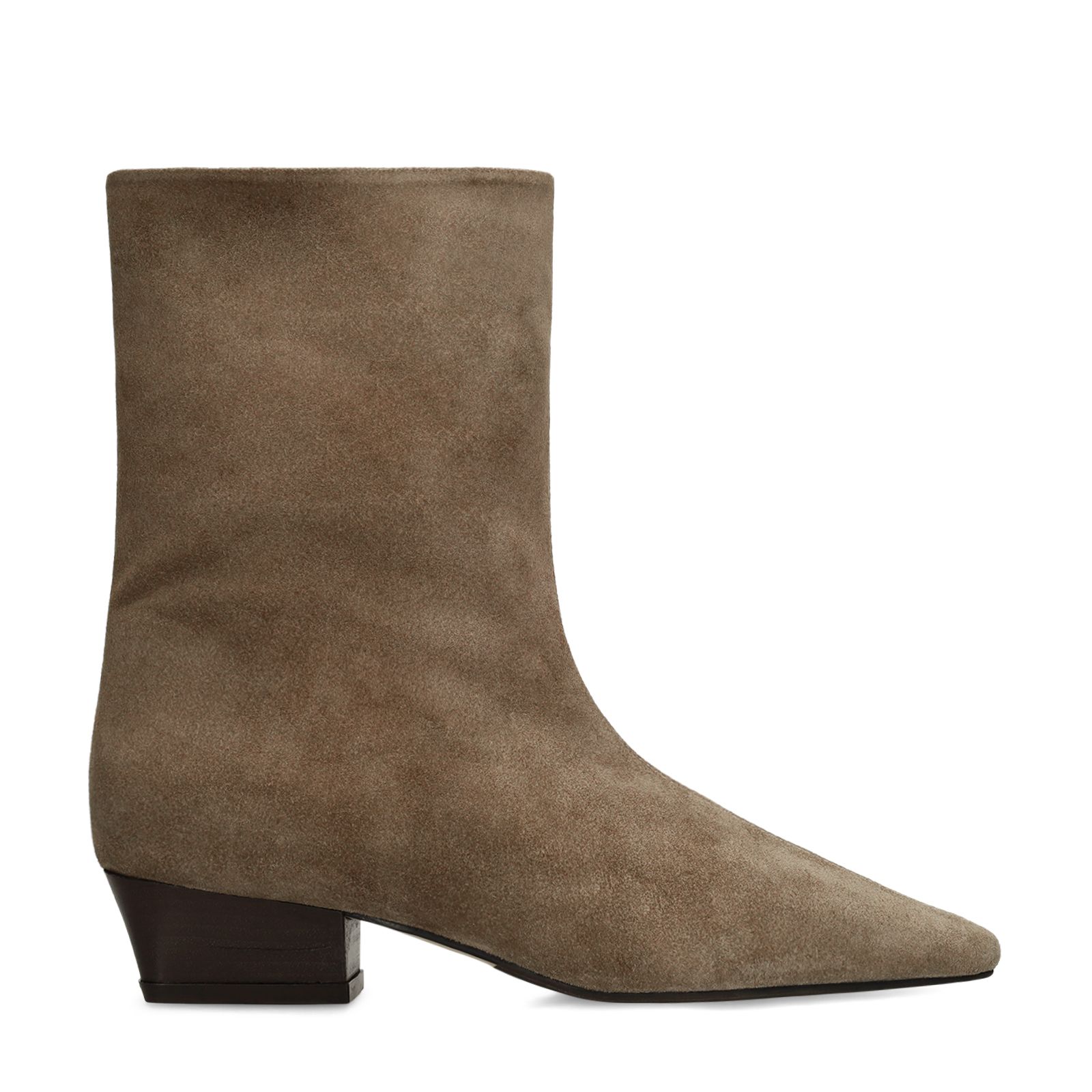 Taupe suède enkellaarsjes