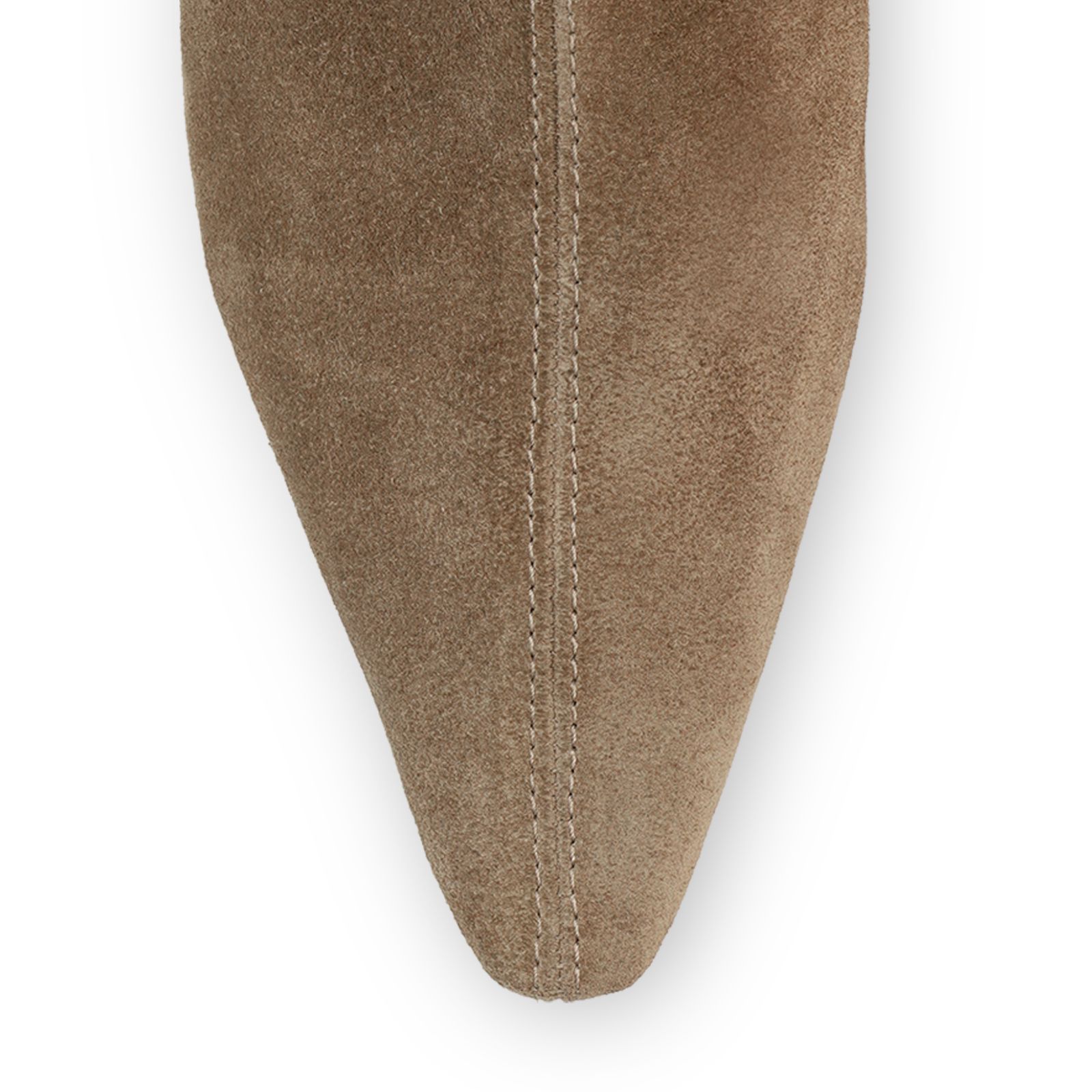 Taupefarbene Veloursleder-Stiefeletten
