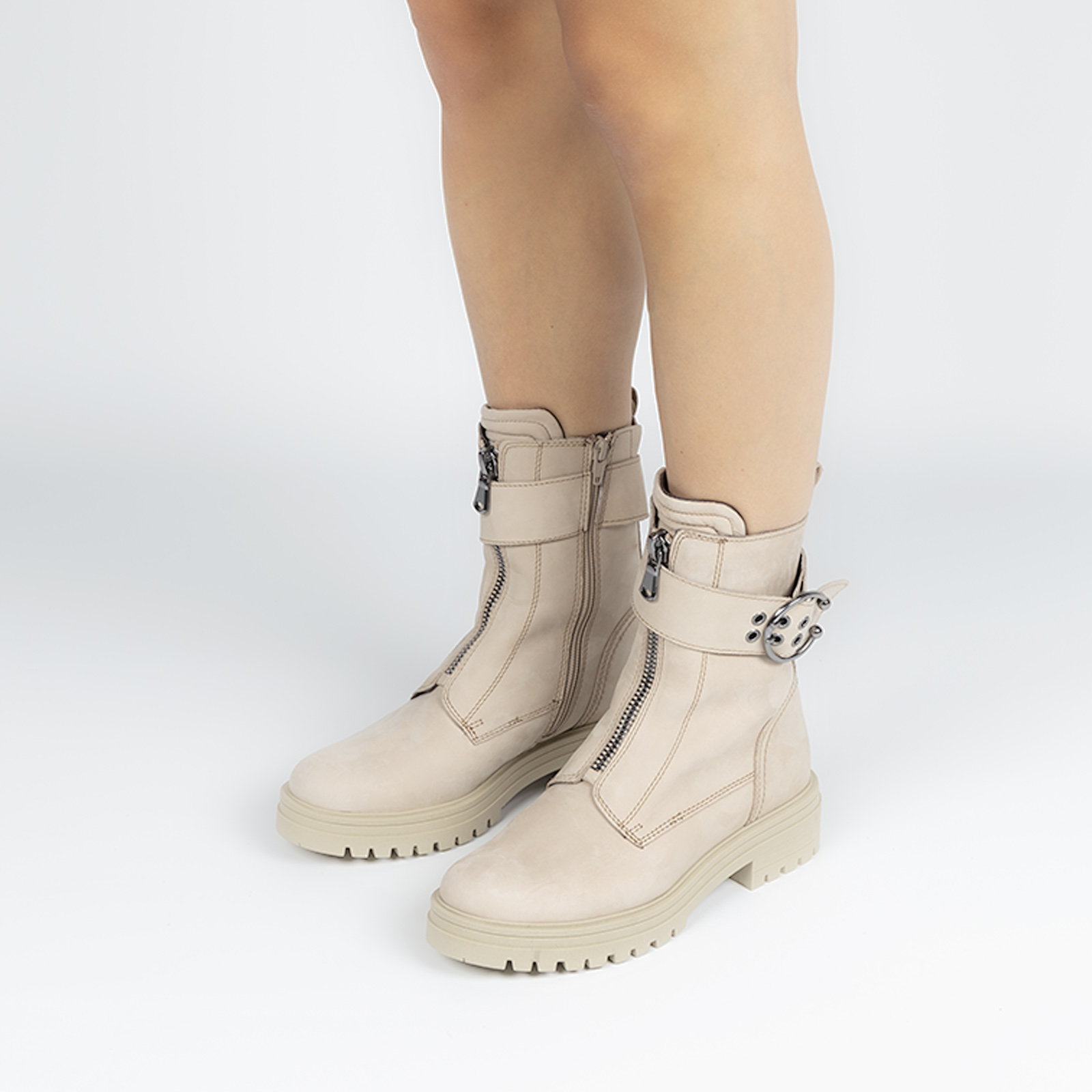 Biker hot sale boots taupe