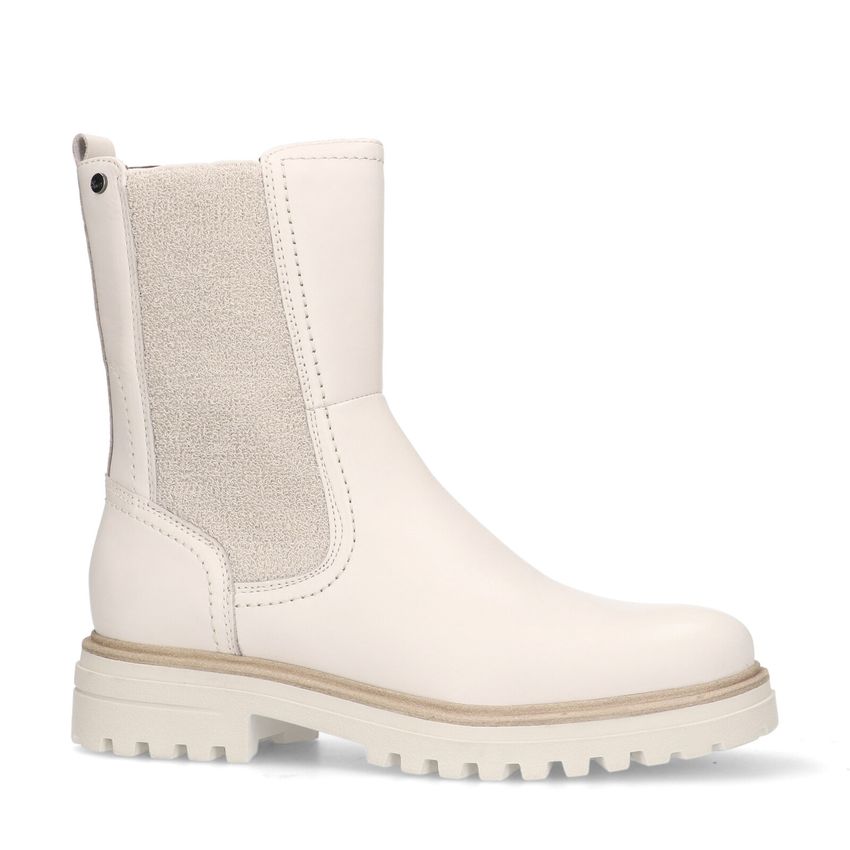 Beige leren chelsea boots