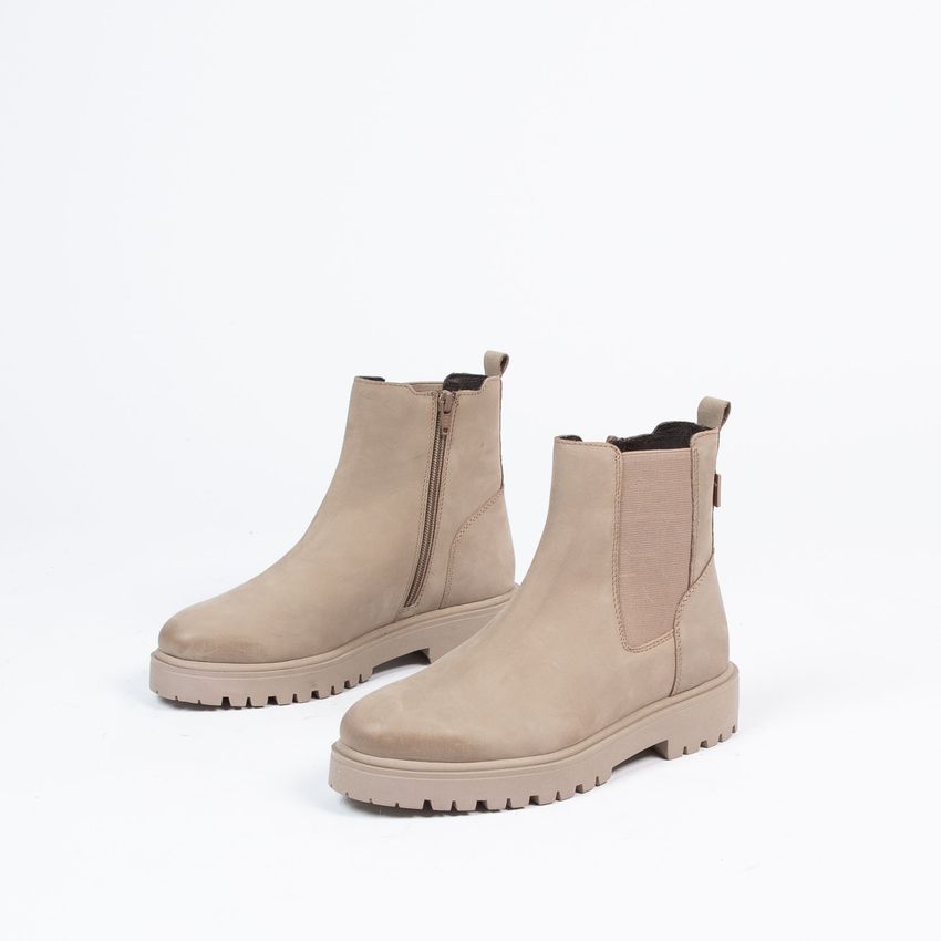 Taupe leren chelsea boots