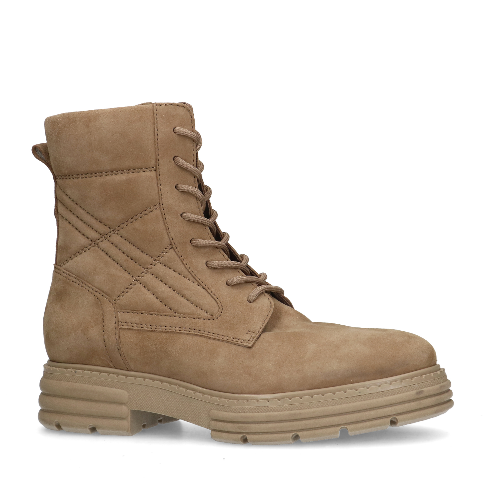 Beige nubuck veterlaarsjes Veterlaarsjes Manfield Manfield