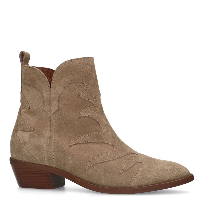 Taupe suède cowboy laarzen