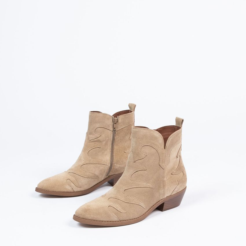 Taupe suède cowboy laarzen