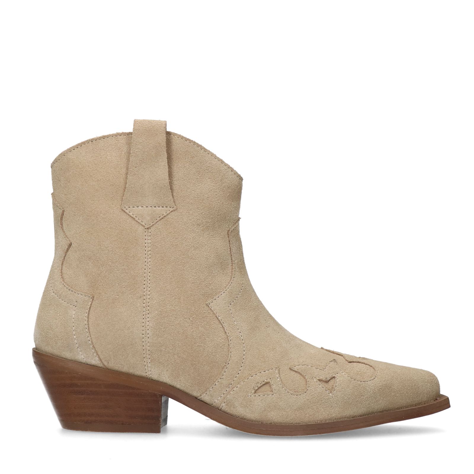 Beige suède cowboy laarzen